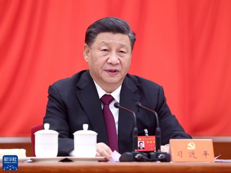 中國共產黨第十九屆中央委員會第六次全體會議，于2021年11月8日至11日在北京舉行。中央委員會總書記習近平作重要講話。新華社記者 鞠鵬 攝.jpg